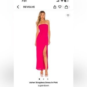 Revolve Superdown Strapless Pink Maxi Dress